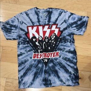 Liquid Blue KISS Destroyer '76 Blue Tie-Dye T-Shirt